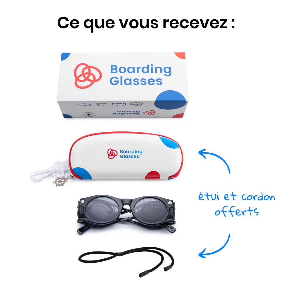 Lunettes de soleil anti-nausées - pack étui et cordon - BOARDING RING